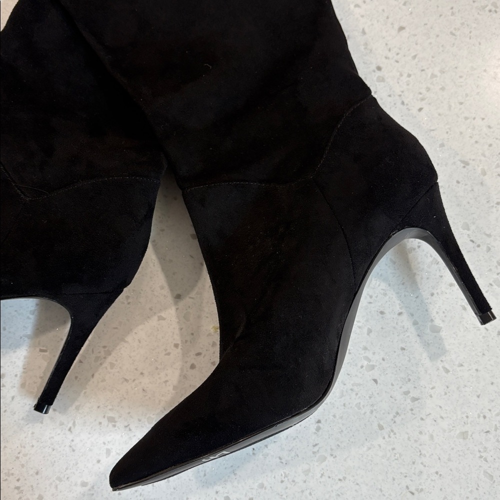 Steve Madden Black Knee-High Stiletto wide calf Boots Size 10 New - Picture 2 of 7